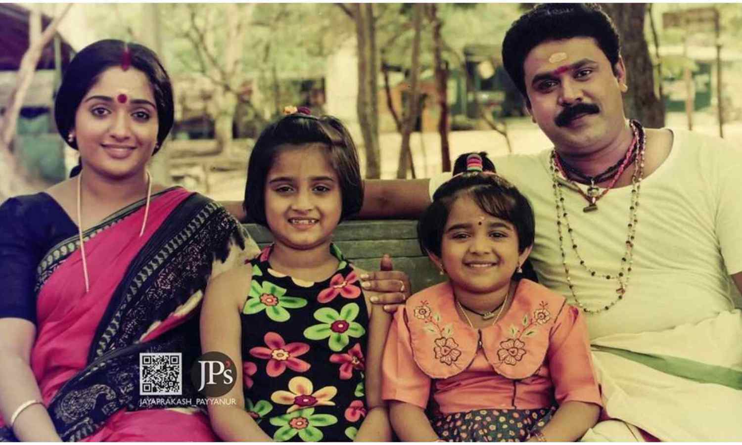Gopika Anil And Keerthana Anil With Dileep And Kavya Madhavan